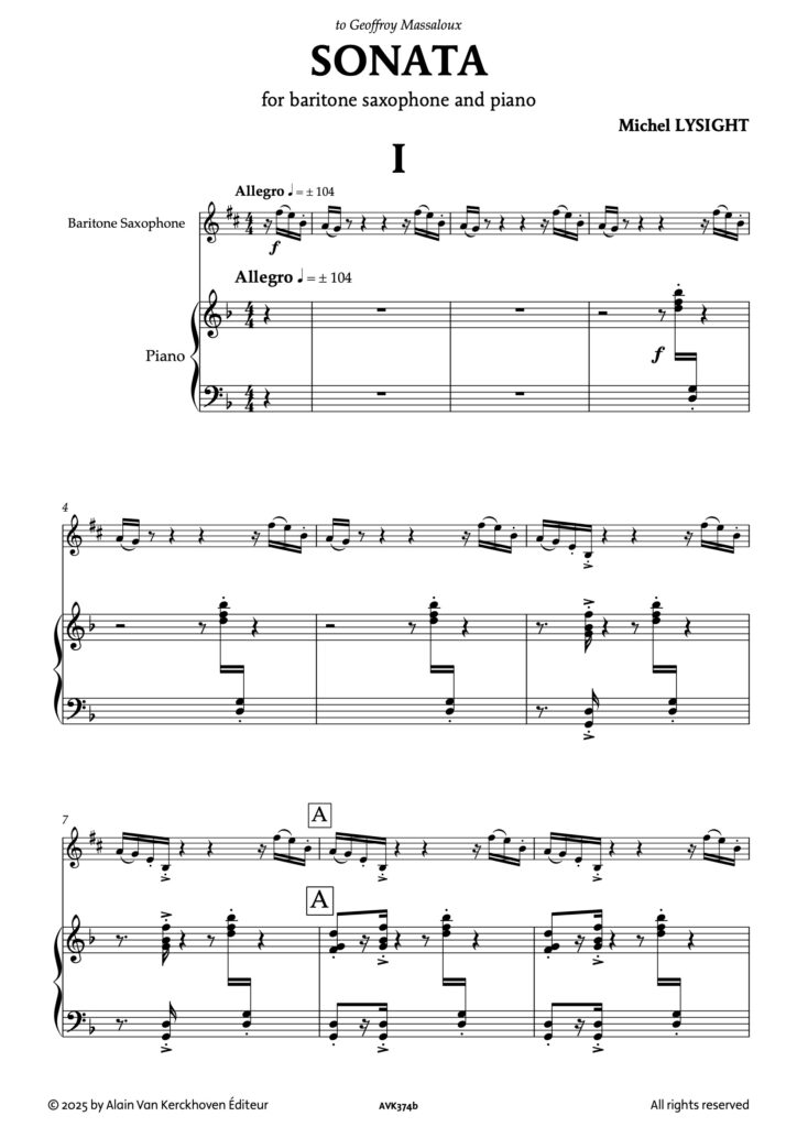 Sonata for baritone saxophone and piano